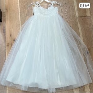 Elegant White flower girl dress